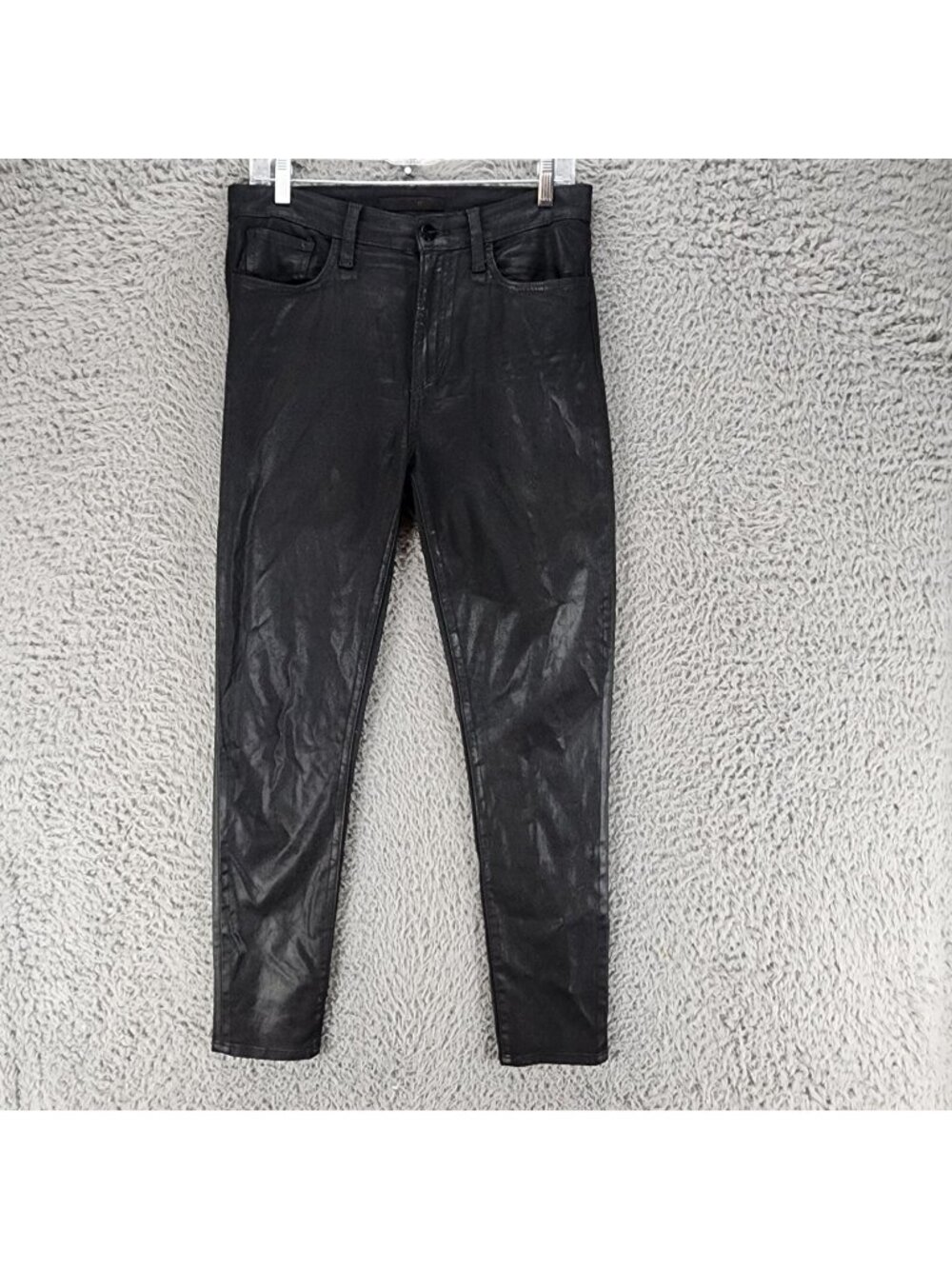 Joe's Jeans Womens 28 The Charlie Black Stretch Coated Denim Skinny Ankle *Read*
